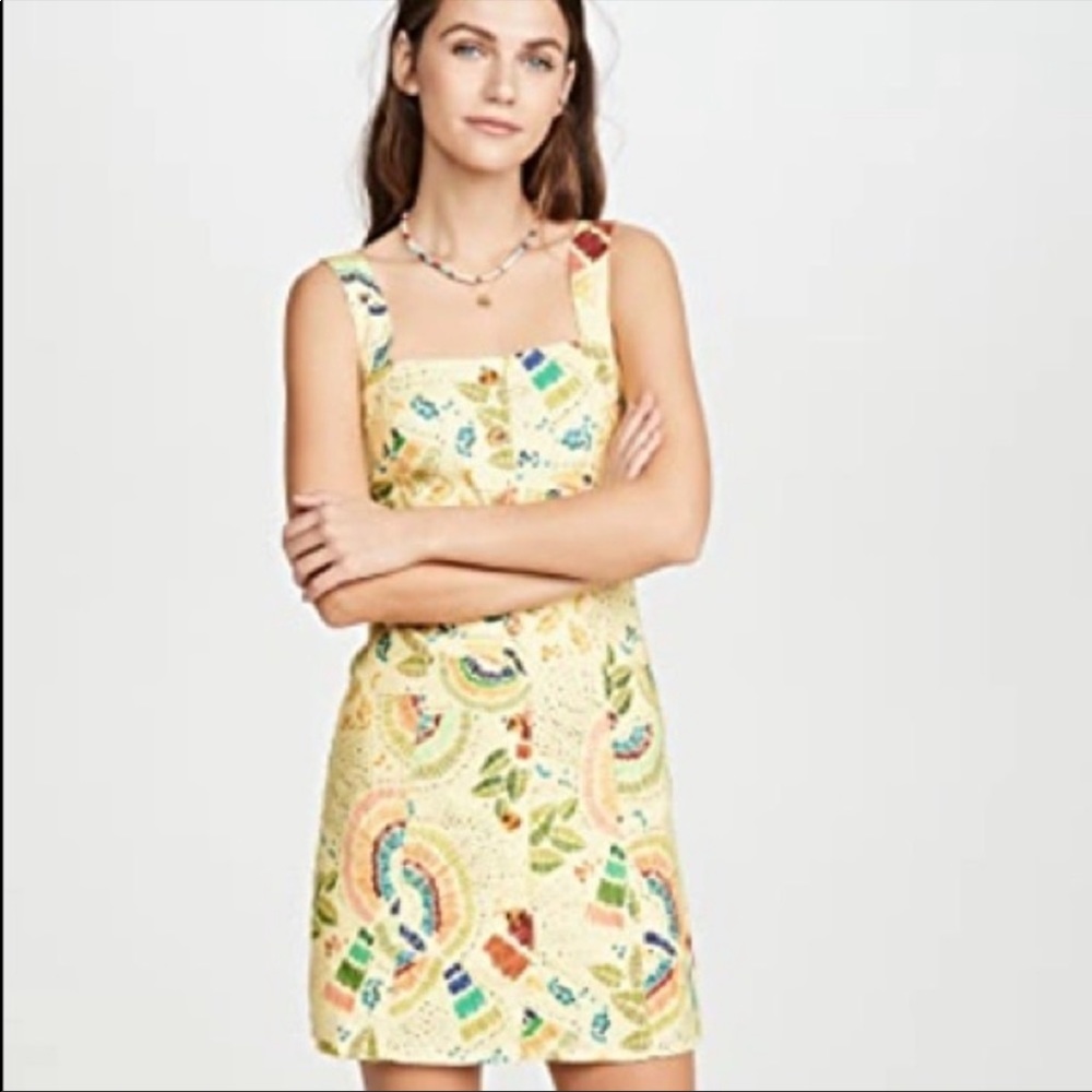 NWT RARE Farm Rio Colorful Birds Linen Mini Dress